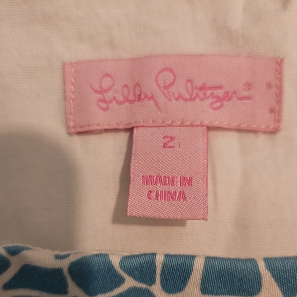 Lilly Pulitzer Sleeveless Mosaic Blue Floral Shift Dress Size 2 - Picture 3 of 3